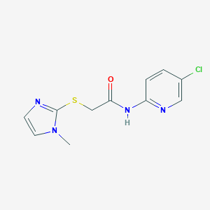 N-(5-chloro-2-pyridinyl)-2-[(1-methyl-1H-imidazol-2-yl)thio]acetamide