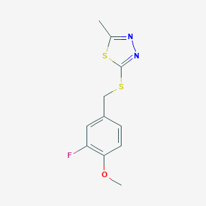 2-Fluoro-4-{[(5-methyl-1,3,4-thiadiazol-2-yl)sulfanyl]methyl}phenyl methyl ether