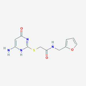 2-[(6-amino-4-oxo-1H-pyrimidin-2-yl)sulfanyl]-N-(furan-2-ylmethyl)acetamide