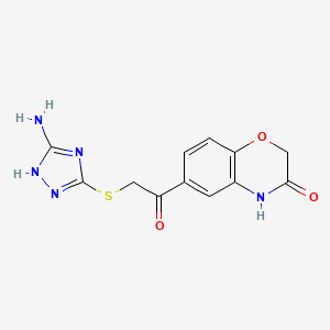 molecular formula C12H11N5O3S B4950223 6-[2-[(5-amino-1H-1,2,4-triazol-3-yl)sulfanyl]acetyl]-4H-1,4-benzoxazin-3-one 