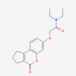 molecular formula C18H21NO4 B4950260 N,N-DIETHYL-2-({4-OXO-1H,2H,3H,4H-CYCLOPENTA[C]CHROMEN-7-YL}OXY)ACETAMIDE 