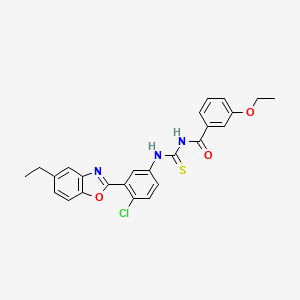 molecular formula C25H22ClN3O3S B4950314 N-[[4-chloro-3-(5-ethyl-1,3-benzoxazol-2-yl)phenyl]carbamothioyl]-3-ethoxybenzamide 