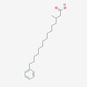 molecular formula C22H36O2 B049504 3-Methyl-15-phenylpentadecanoic acid CAS No. 116754-80-4