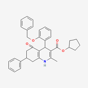 molecular formula C35H35NO4 B4950478 Cyclopentyl 4-[2-(benzyloxy)phenyl]-2-methyl-5-oxo-7-phenyl-1,4,5,6,7,8-hexahydroquinoline-3-carboxylate 