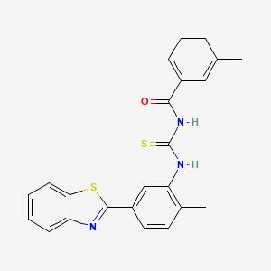 molecular formula C23H19N3OS2 B4950566 N-{[5-(1,3-benzothiazol-2-yl)-2-methylphenyl]carbamothioyl}-3-methylbenzamide 