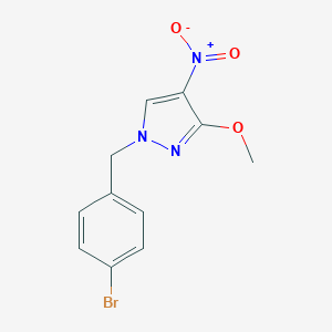molecular formula C11H10BrN3O3 B495059 1-(4-bromobenzyl)-4-nitro-3-methoxy-1H-pyrazole 