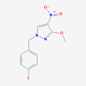 molecular formula C11H10FN3O3 B495061 1-(4-fluorobenzyl)-4-nitro-3-methoxy-1H-pyrazole 