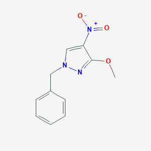 molecular formula C11H11N3O3 B495062 1-benzyl-4-nitro-3-methoxy-1H-pyrazole 