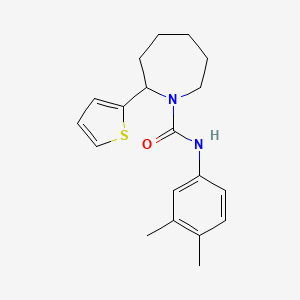 molecular formula C19H24N2OS B4950670 N-(3,4-Dimethylphenyl)-2-(thiophen-2-YL)azepane-1-carboxamide 