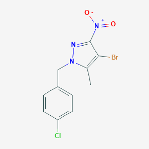 molecular formula C11H9BrClN3O2 B495069 4-bromo-1-(4-chlorobenzyl)-3-nitro-5-methyl-1H-pyrazole 