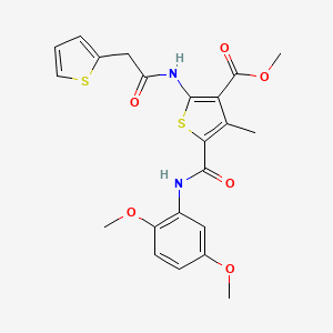 molecular formula C22H22N2O6S2 B4950701 methyl 5-{[(2,5-dimethoxyphenyl)amino]carbonyl}-4-methyl-2-[(2-thienylacetyl)amino]-3-thiophenecarboxylate 
