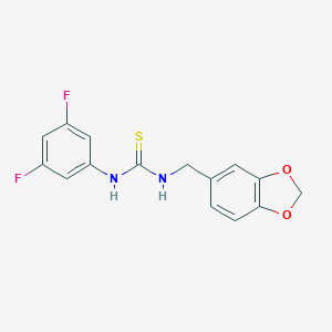 molecular formula C15H12F2N2O2S B495074 N-(1,3-benzodioxol-5-ylmethyl)-N'-(3,5-difluorophenyl)thiourea 