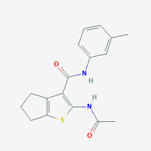 molecular formula C17H18N2O2S B495076 2-(acetylamino)-N-(3-methylphenyl)-5,6-dihydro-4H-cyclopenta[b]thiophene-3-carboxamide 