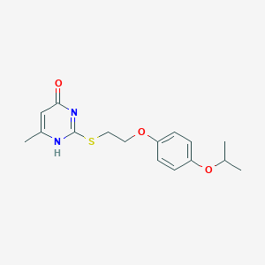 molecular formula C16H20N2O3S B495081 6-methyl-2-[2-(4-propan-2-yloxyphenoxy)ethylsulfanyl]-1H-pyrimidin-4-one 