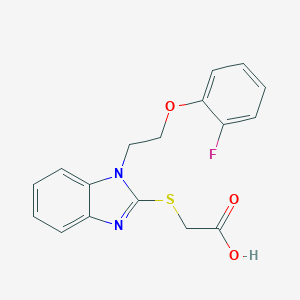 molecular formula C17H15FN2O3S B495087 ({1-[2-(2-fluorophenoxy)ethyl]-1H-benzimidazol-2-yl}thio)acetic acid 