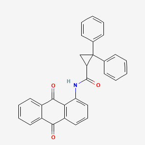 molecular formula C30H21NO3 B4950870 N-(9,10-DIOXO-9,10-DIHYDRO-1-ANTHRACENYL)-2,2-DIPHENYL-1-CYCLOPROPANECARBOXAMIDE 