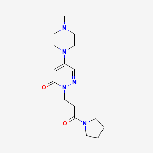 molecular formula C16H25N5O2 B4950892 5-(4-methyl-1-piperazinyl)-2-[3-oxo-3-(1-pyrrolidinyl)propyl]-3(2H)-pyridazinone 