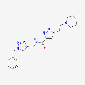 molecular formula C21H27N7O B4950995 N-[(1-benzylpyrazol-4-yl)methyl]-1-(2-piperidin-1-ylethyl)triazole-4-carboxamide 