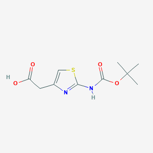 molecular formula C10H14N2O4S B049511 (2-Tert-butoxycarbonylamino-thiazol-4-yl)-acetic acid CAS No. 89336-46-9