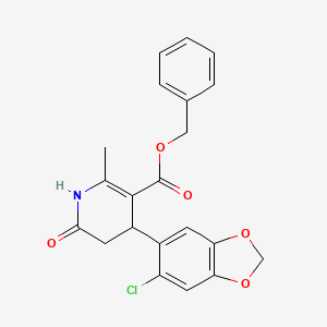 molecular formula C21H18ClNO5 B4951220 Benzyl 4-(6-chloro-1,3-benzodioxol-5-yl)-2-methyl-6-oxo-1,4,5,6-tetrahydropyridine-3-carboxylate 