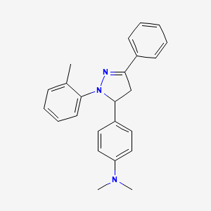 molecular formula C24H25N3 B4951319 N,N-dimethyl-4-[1-(2-methylphenyl)-3-phenyl-4,5-dihydro-1H-pyrazol-5-yl]aniline 