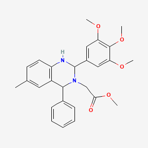 molecular formula C27H30N2O5 B4951345 methyl [6-methyl-4-phenyl-2-(3,4,5-trimethoxyphenyl)-1,4-dihydroquinazolin-3(2H)-yl]acetate 