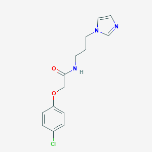 molecular formula C14H16ClN3O2 B495136 2-(4-chlorophenoxy)-N-[3-(1H-imidazol-1-yl)propyl]acetamide CAS No. 93668-65-6