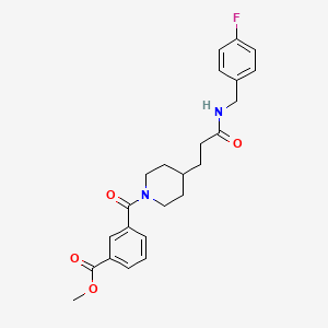 molecular formula C24H27FN2O4 B4951375 Methyl 3-[4-[3-[(4-fluorophenyl)methylamino]-3-oxopropyl]piperidine-1-carbonyl]benzoate 