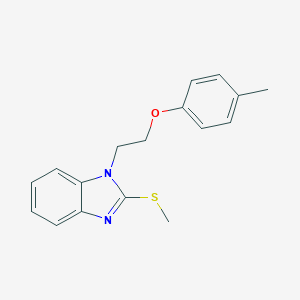 molecular formula C17H18N2OS B495144 2-Methylsulfanyl-1-(2-p-tolyloxy-ethyl)-1H-benzoimidazole 
