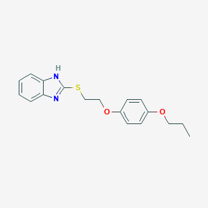 molecular formula C18H20N2O2S B495148 2-{[2-(4-propoxyphenoxy)ethyl]sulfanyl}-1H-benzimidazole 