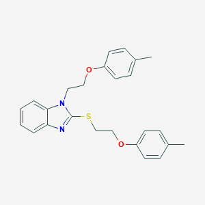 molecular formula C25H26N2O2S B495151 1-[2-(4-methylphenoxy)ethyl]-2-{[2-(4-methylphenoxy)ethyl]sulfanyl}-1H-benzimidazole 