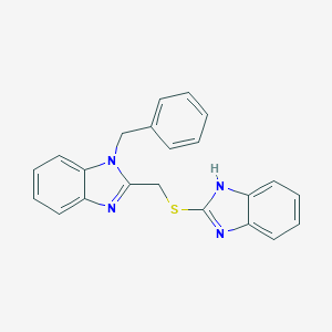 molecular formula C22H18N4S B495154 2-[(1H-benzimidazol-2-ylthio)methyl]-1-benzyl-1H-benzimidazole 