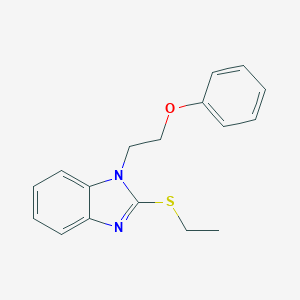 molecular formula C17H18N2OS B495158 2-Ethylsulfanyl-1-(2-phenoxy-ethyl)-1H-benzoimidazole 