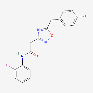 molecular formula C17H13F2N3O2 B4951656 N-(2-fluorophenyl)-2-[5-[(4-fluorophenyl)methyl]-1,2,4-oxadiazol-3-yl]acetamide 