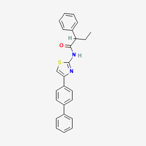 molecular formula C25H22N2OS B4951751 N-[4-(biphenyl-4-yl)-1,3-thiazol-2-yl]-2-phenylbutanamide 