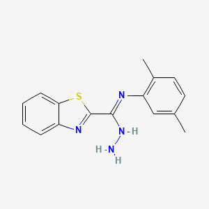 molecular formula C16H16N4S B4951885 N-amino-N'-(2,5-dimethylphenyl)-1,3-benzothiazole-2-carboximidamide 