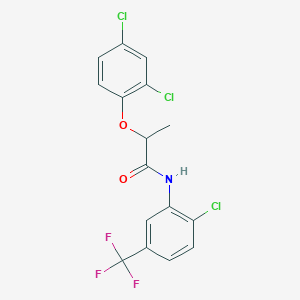 molecular formula C16H11Cl3F3NO2 B4951891 N-[2-chloro-5-(trifluoromethyl)phenyl]-2-(2,4-dichlorophenoxy)propanamide 