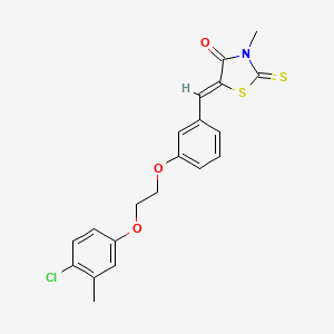 molecular formula C20H18ClNO3S2 B4952099 (5Z)-5-[[3-[2-(4-chloro-3-methylphenoxy)ethoxy]phenyl]methylidene]-3-methyl-2-sulfanylidene-1,3-thiazolidin-4-one 