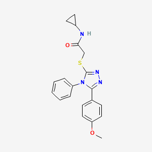 molecular formula C20H20N4O2S B4952126 N-cyclopropyl-2-{[5-(4-methoxyphenyl)-4-phenyl-4H-1,2,4-triazol-3-yl]sulfanyl}acetamide 