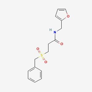 molecular formula C15H17NO4S B4952151 N-[(FURAN-2-YL)METHYL]-3-PHENYLMETHANESULFONYLPROPANAMIDE 