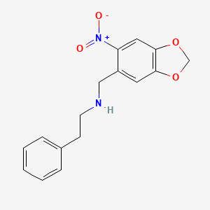 molecular formula C16H16N2O4 B4952221 N-[(6-nitro-1,3-benzodioxol-5-yl)methyl]-2-phenylethanamine 