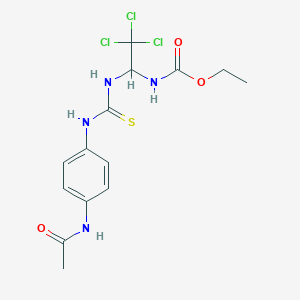 molecular formula C14H17Cl3N4O3S B4952310 ethyl {1-[({[4-(acetylamino)phenyl]amino}carbonothioyl)amino]-2,2,2-trichloroethyl}carbamate 