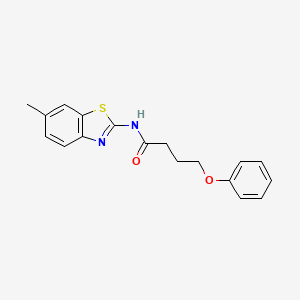molecular formula C18H18N2O2S B4952362 N-(6-methyl-1,3-benzothiazol-2-yl)-4-phenoxybutanamide 