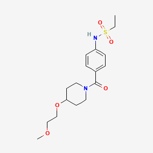 molecular formula C17H26N2O5S B4952396 N-(4-{[4-(2-methoxyethoxy)-1-piperidinyl]carbonyl}phenyl)ethanesulfonamide 