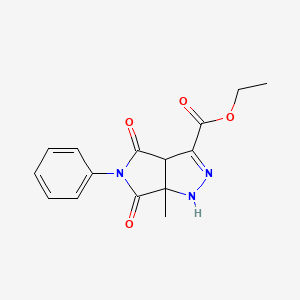 molecular formula C15H15N3O4 B4952468 ethyl 6a-methyl-4,6-dioxo-5-phenyl-1,3a,4,5,6,6a-hexahydropyrrolo[3,4-c]pyrazole-3-carboxylate 