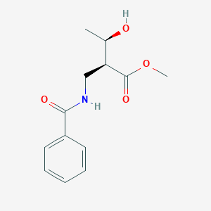 molecular formula C13H17NO4 B049526 (2S,3R)-methyl-2-benzamidomethyl-3-hydroxybutyrate CAS No. 124044-13-9