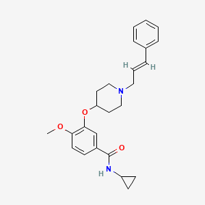 molecular formula C25H30N2O3 B4952889 N-cyclopropyl-4-methoxy-3-({1-[(2E)-3-phenyl-2-propen-1-yl]-4-piperidinyl}oxy)benzamide 