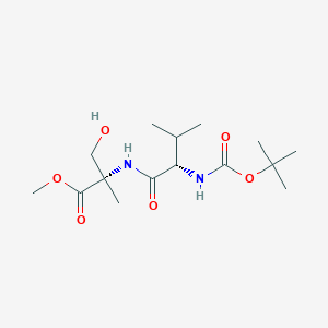 molecular formula C15H28N2O6 B049529 tert-Butyloxycarbonyl-valyl-alpha-methylserine methyl ester CAS No. 114396-65-5