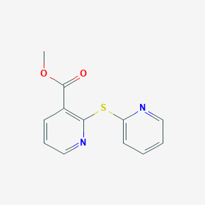 molecular formula C12H10N2O2S B495307 Methyl 2-(2-pyridinylsulfanyl)nicotinate 