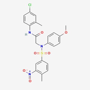 molecular formula C23H22ClN3O6S B4953109 N-(4-CHLORO-2-METHYLPHENYL)-2-[N-(4-METHOXYPHENYL)4-METHYL-3-NITROBENZENESULFONAMIDO]ACETAMIDE 